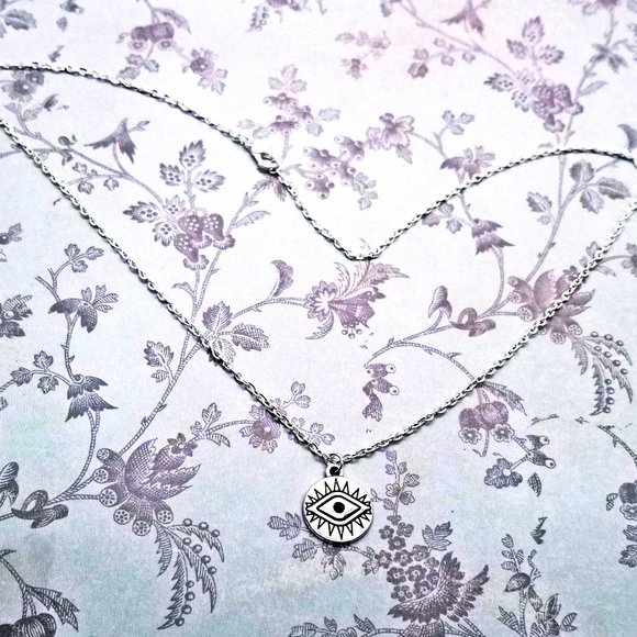 Evil Eye Silver Talisman Necklace - Picture 3 of 3